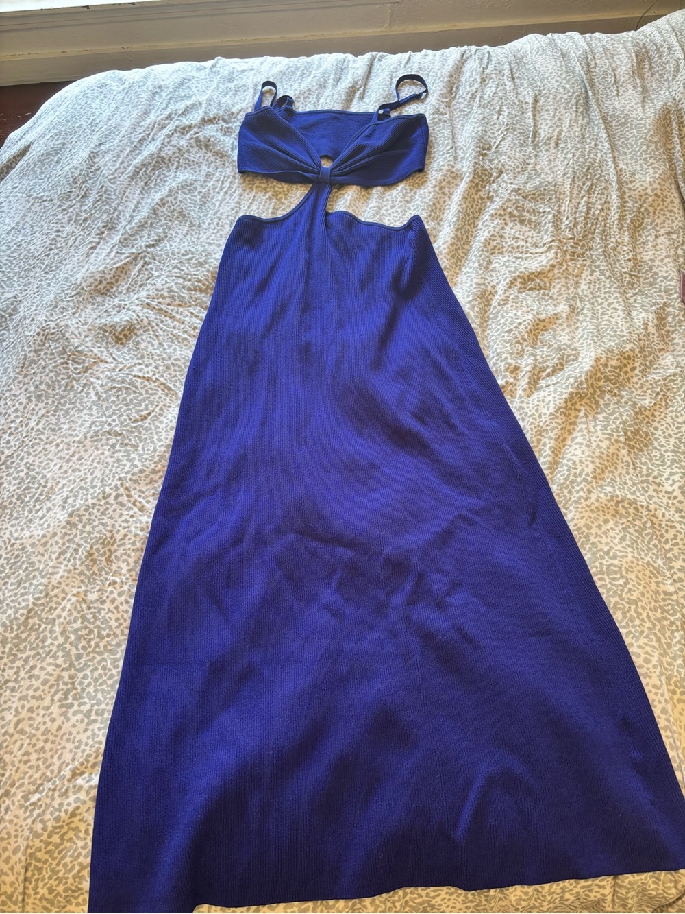 Marciano by Guess Cobalt Blue Cutout Knit Maxi Dress | Size L | Bodycon